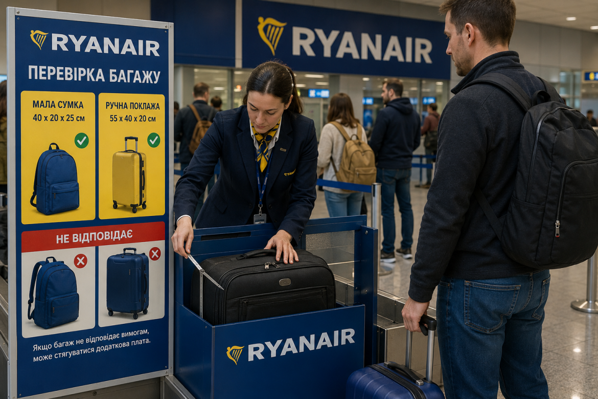 Перевірка багажу Ryanair в аеропорту